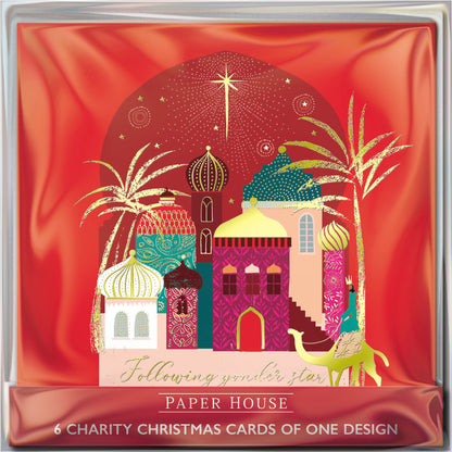Pack of 6 Following Yonder Star Charity Christmas Cards