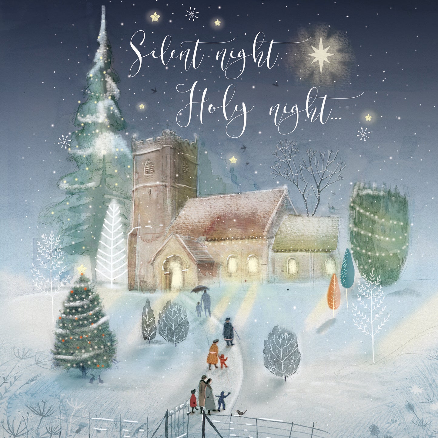 Pack of 6 Silent Night Holy Night Charity Christmas Cards