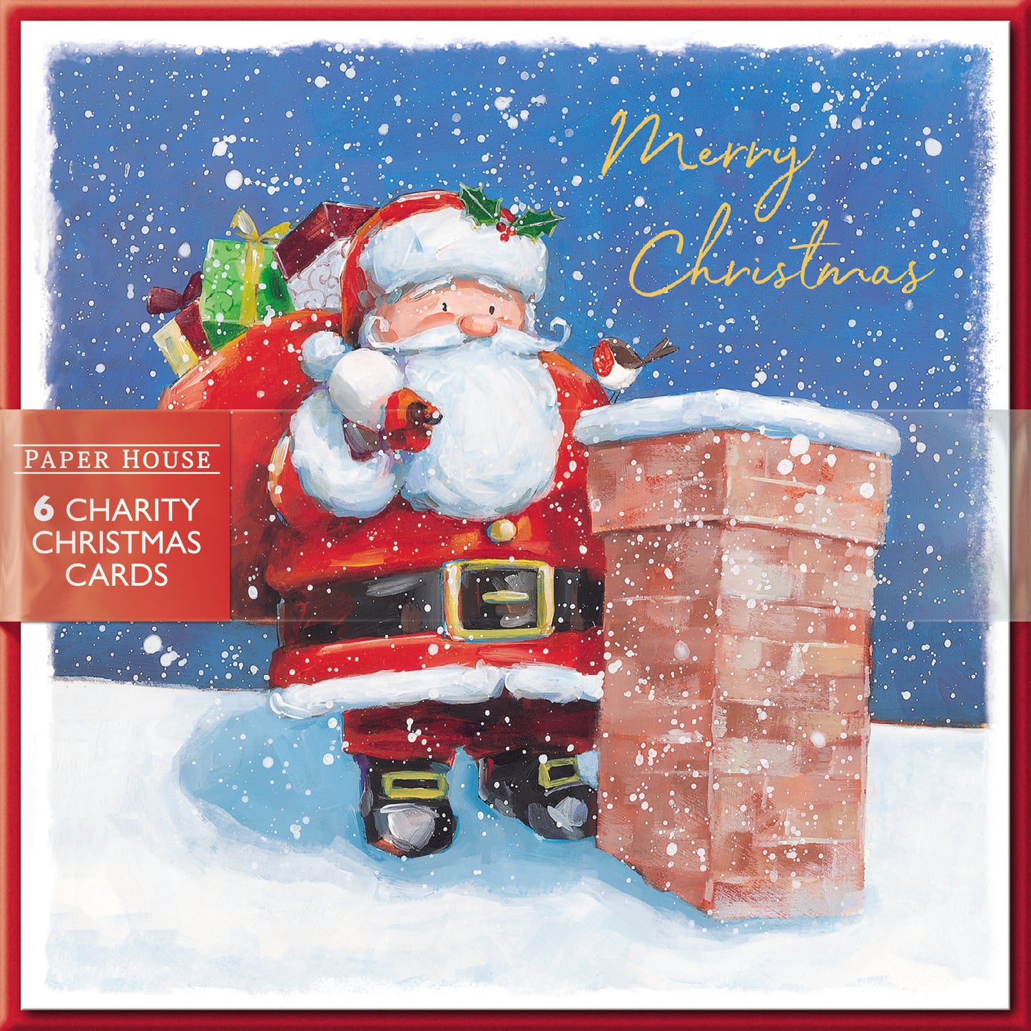 Pack of 6 Christmas Eve Santa Charity Christmas Cards