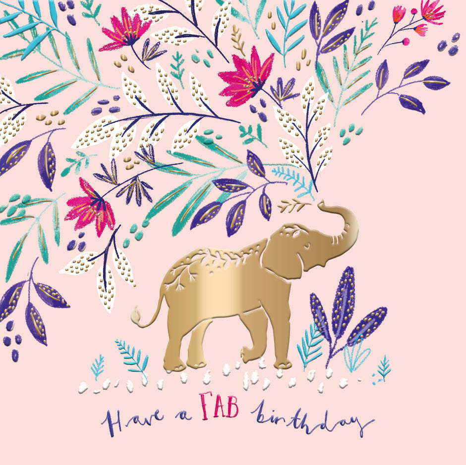 Elephant Fab Birthday Greeting Card By The Curious Inksmith