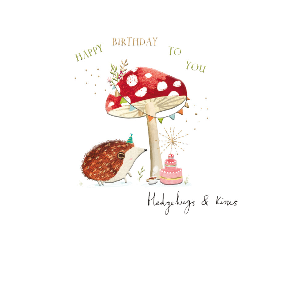 Hedgehug & Kisses Birthday Greeting Card By The Curious Inksmith