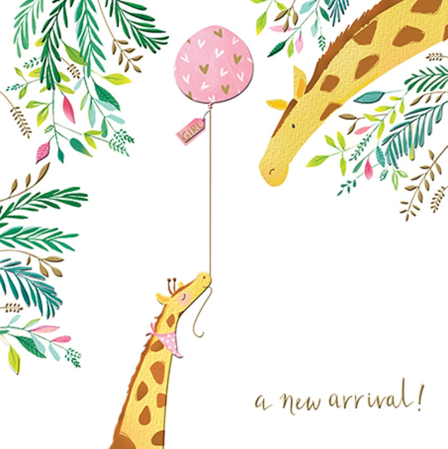 New Arrival Girl New Baby Greeting Card By The Curious Inksmith