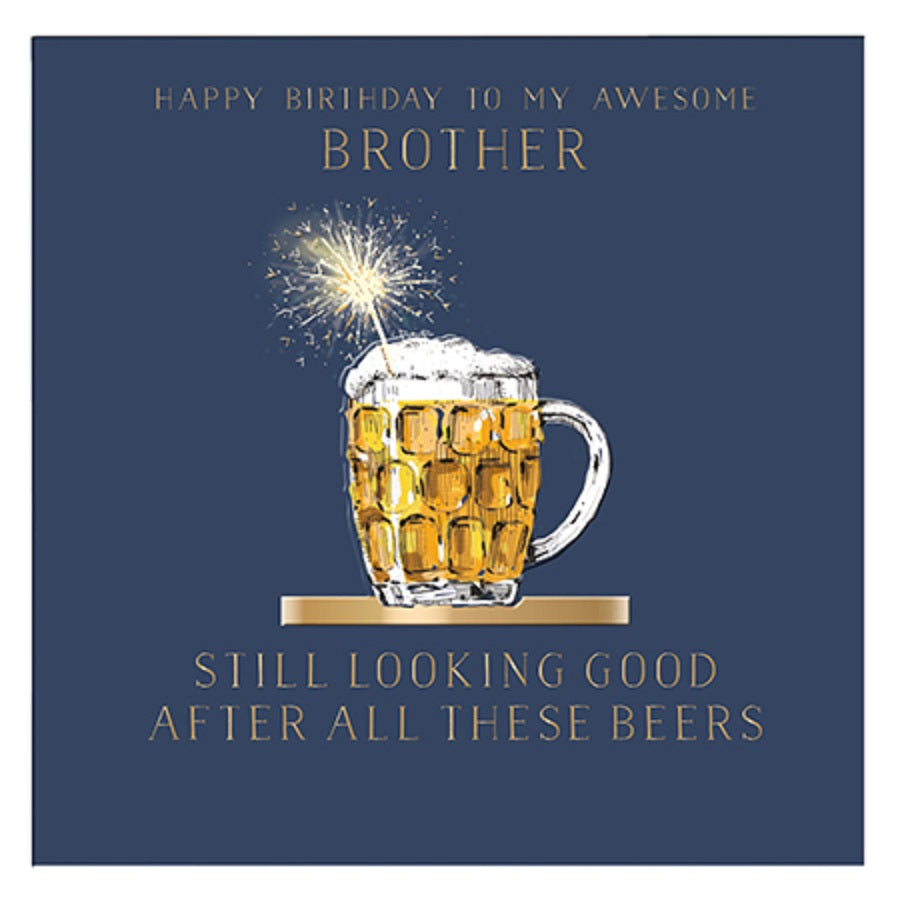 Awesome Brother Birthday Greeting Card By The Curious Inksmith