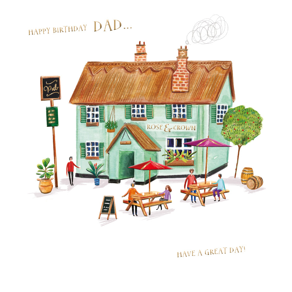 Dad Pub Birthday Greeting Card By The Curious Inksmith