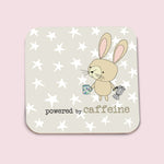 Powered By Caffeine Cute Rabbit Coaster