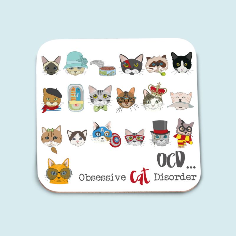 OCD... Obsessive Cat Disorder Funny Coaster