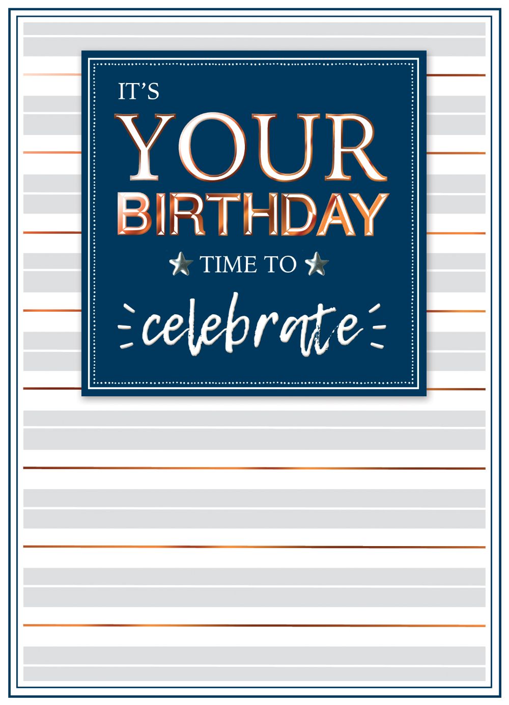 Time To Celebrate Embellished Birthday Greeting Card