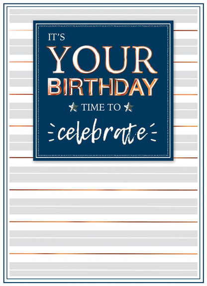 Time To Celebrate Embellished Birthday Greeting Card