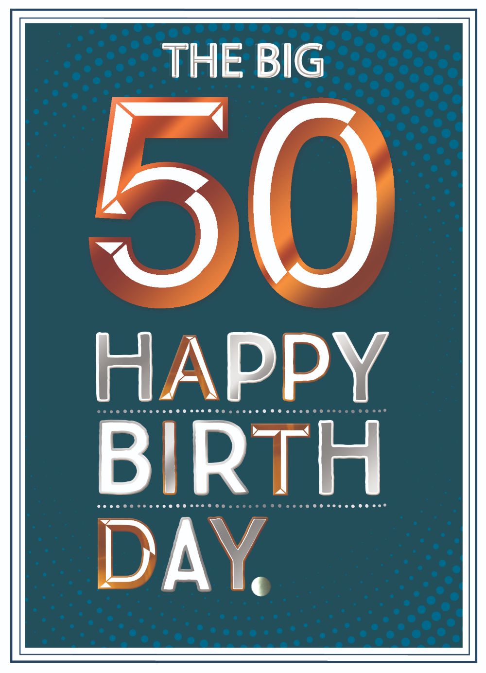 The Big 50 Milestone 50th Embellished Birthday Greeting Card