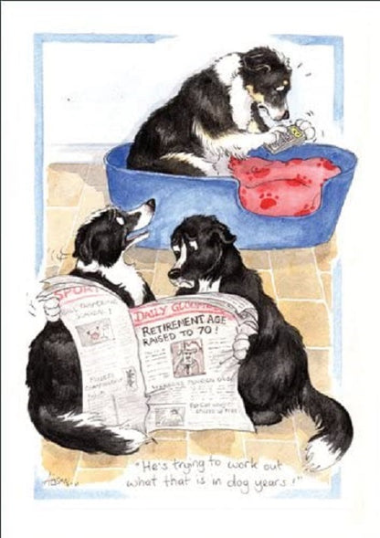 Retirement What's That In Dog Years Alison's Animals Cartoon Greeting Card