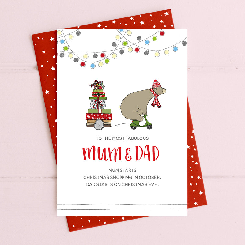 Most Fabulous Mum & Dad Christmas Card Deck The Halls Range