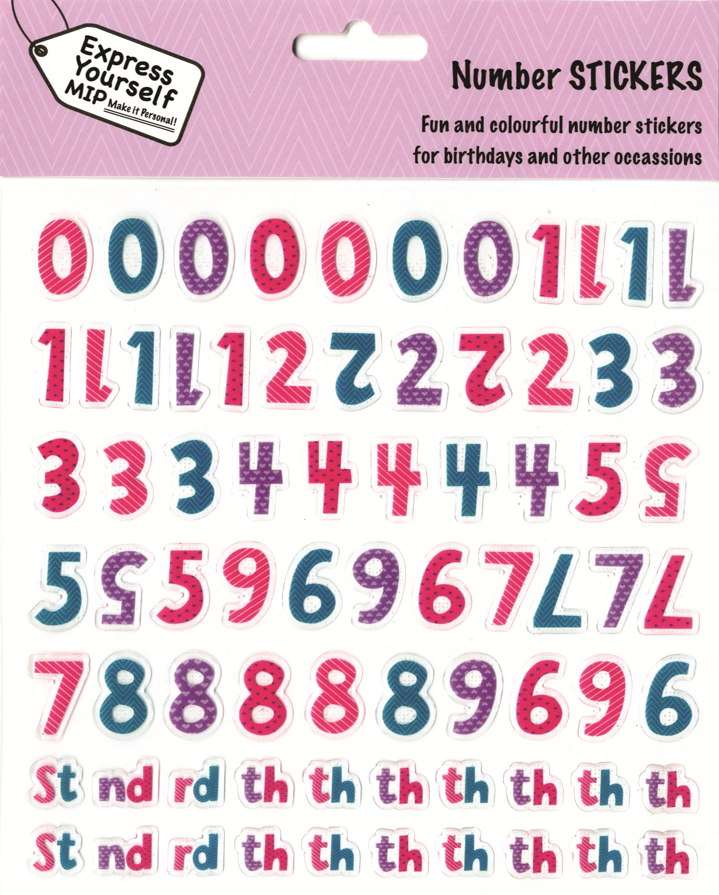 Number Stickers Birthday Ages Stick-On DIY Card Toppers