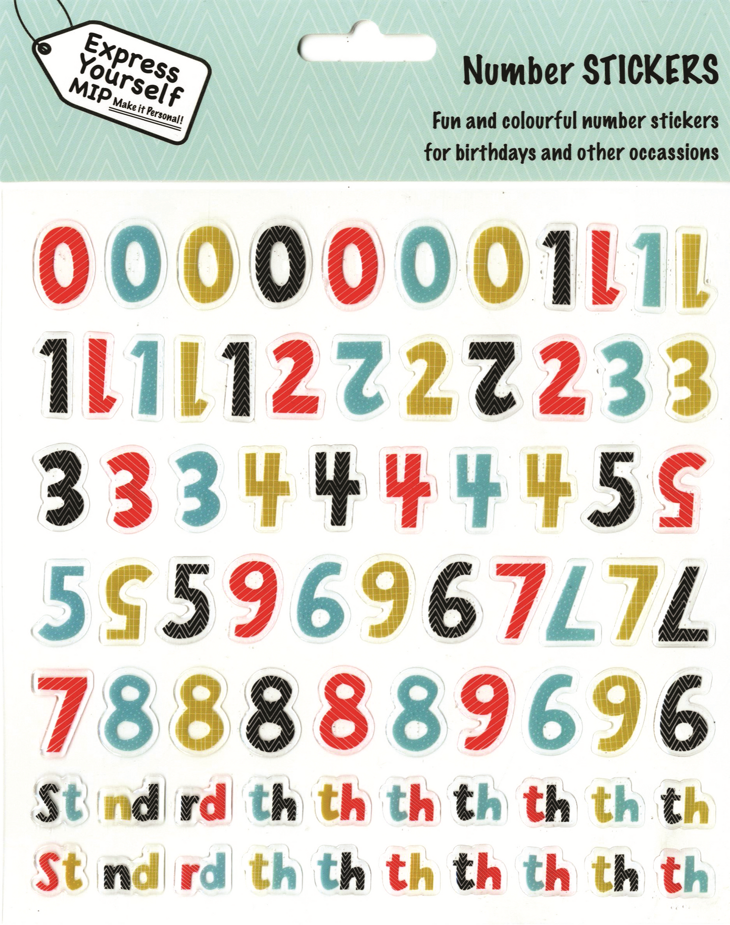 Number Stickers Birthday Ages Stick-On DIY Card Toppers