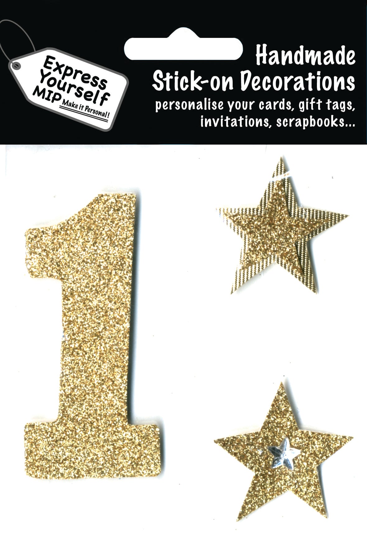 Gold Large Number 1 DIY Greeting Card Toppers