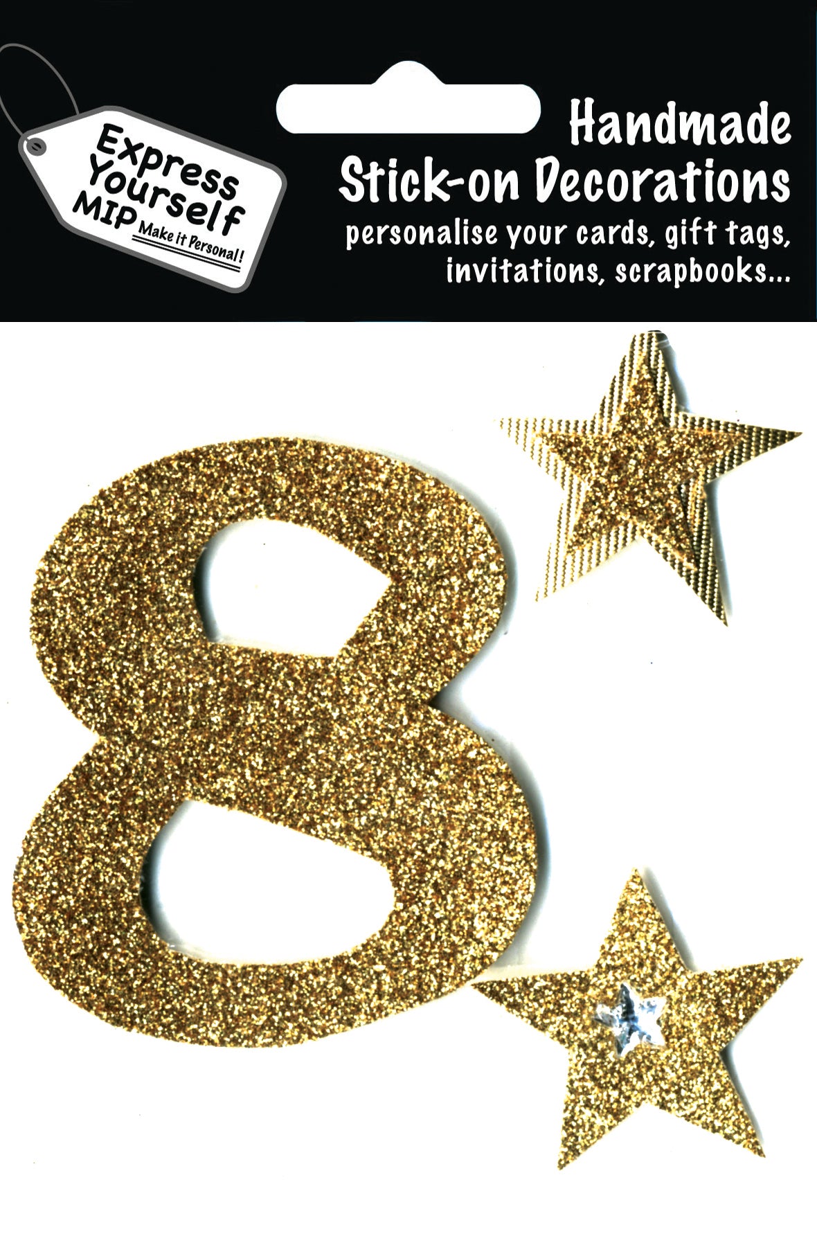 Gold Large Number 8 DIY Greeting Card Toppers