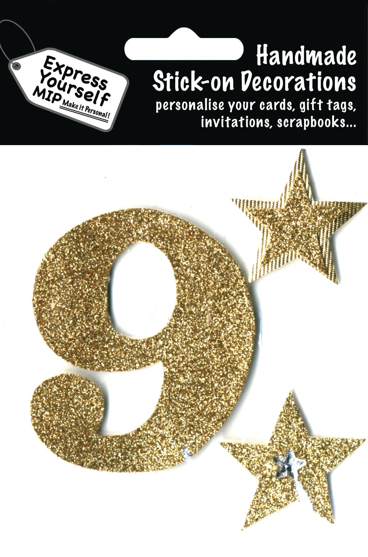 Gold Large Number 9 DIY Greeting Card Toppers