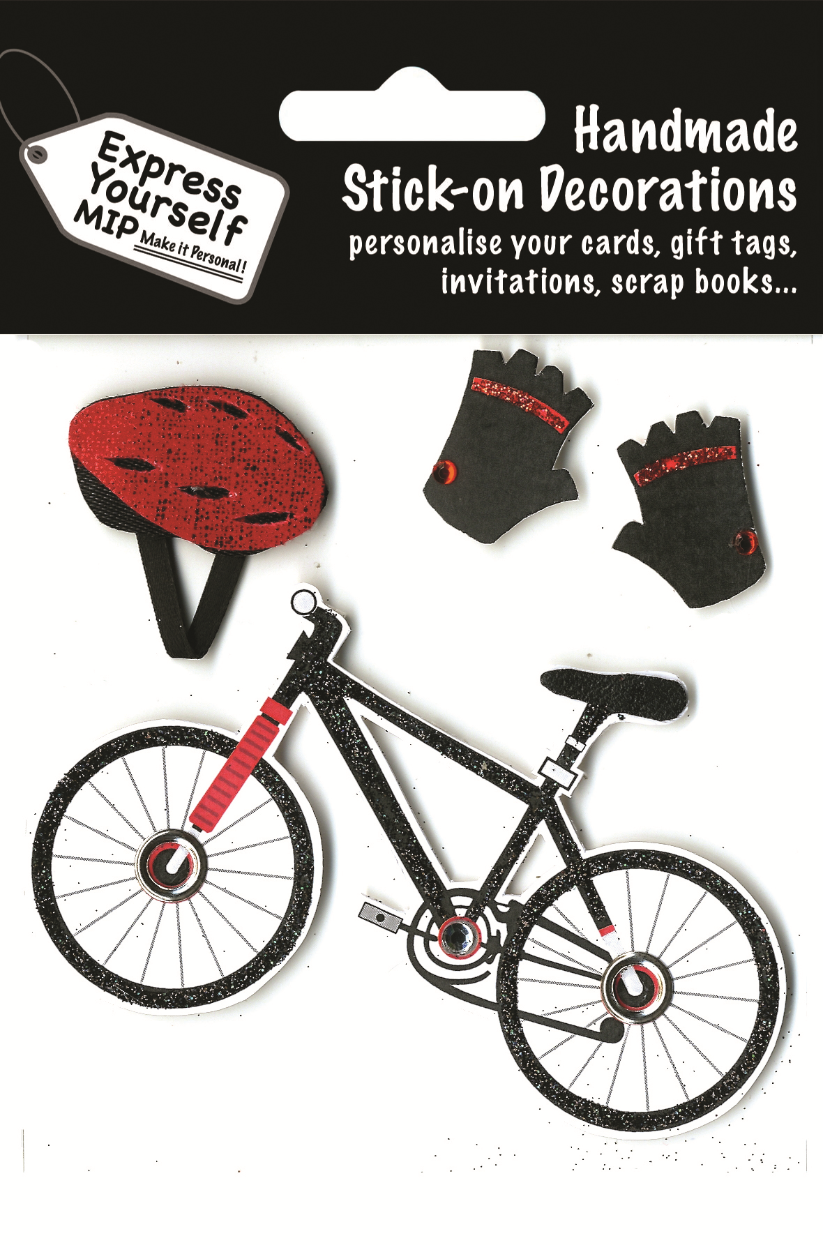 Bicycle, Helmet & Gloves DIY Greeting Card Toppers
