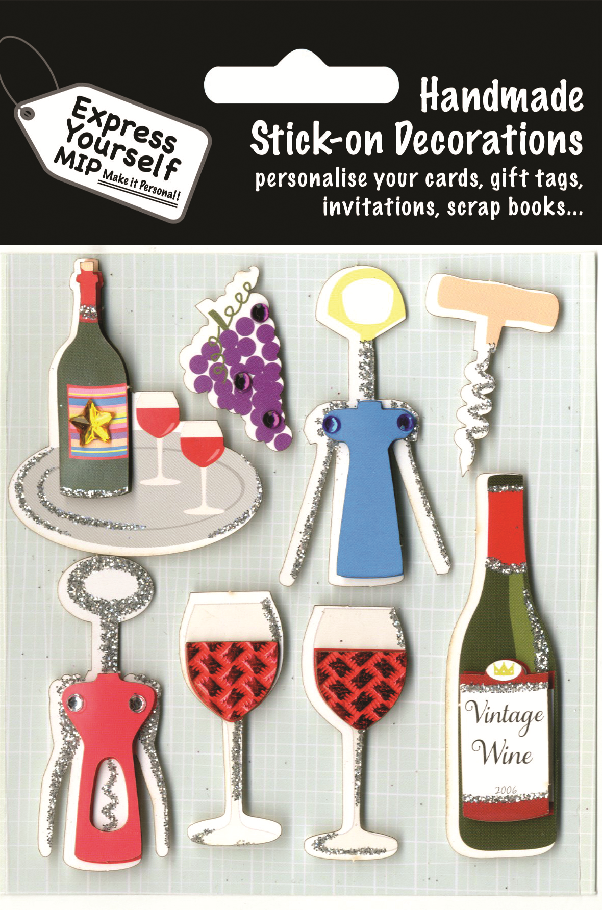 Red Red Wine DIY Greeting Card Toppers
