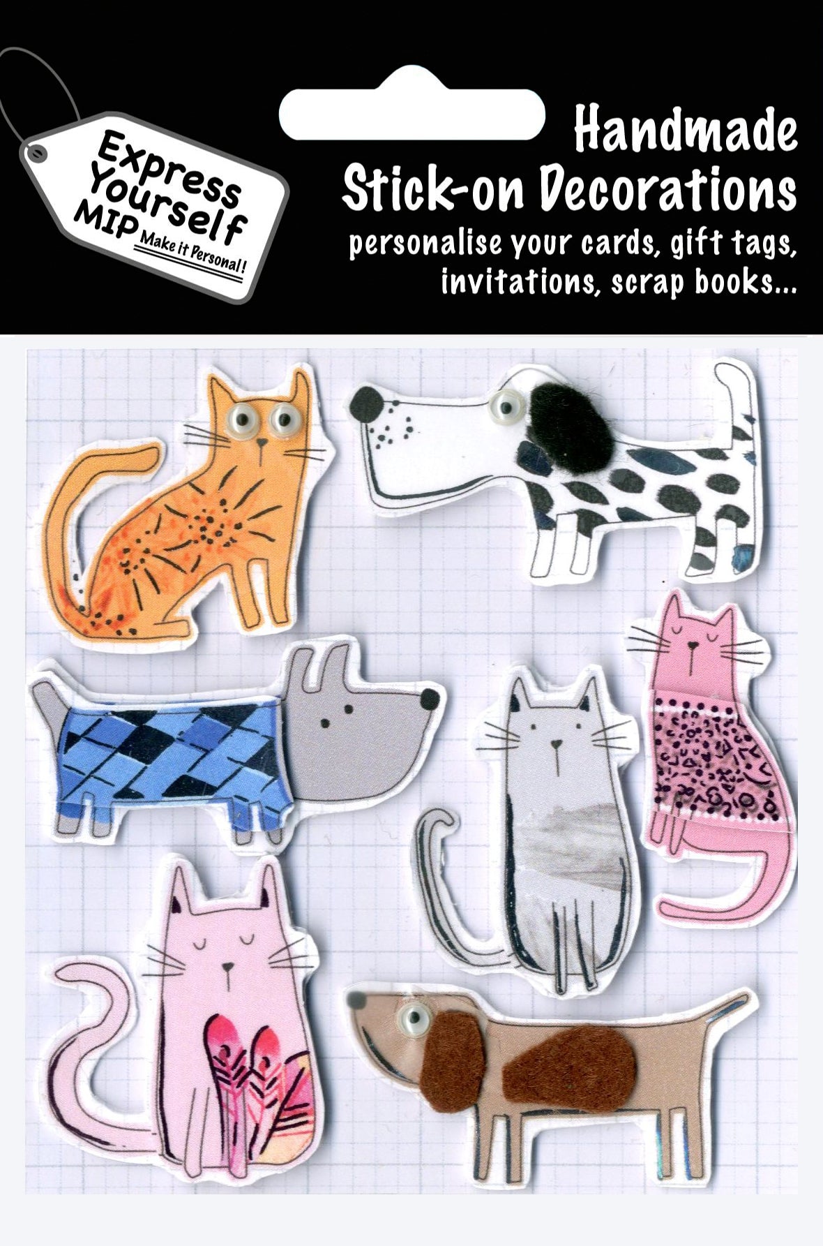 Cats & Dogs In Jumpers DIY Greeting Card Toppers