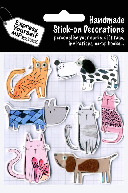 Cats & Dogs In Jumpers DIY Greeting Card Toppers