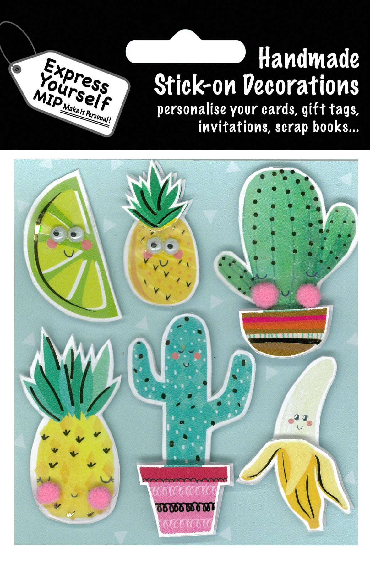 Fruit With Faces & Cacti DIY Greeting Card Toppers