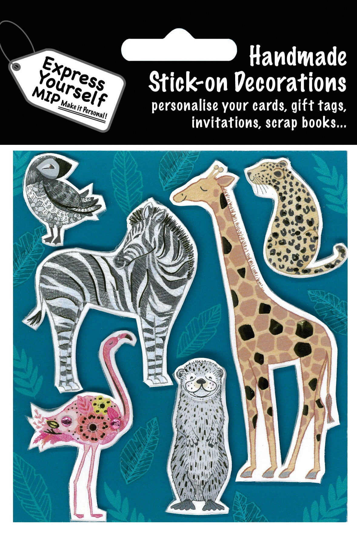 Smiling Safari Animals DIY Greeting Card Toppers
