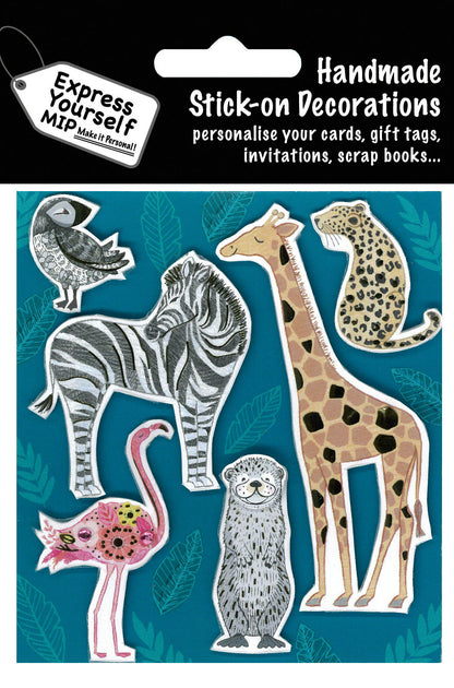Smiling Safari Animals DIY Greeting Card Toppers