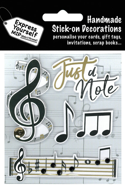 Just A Note Musical Note DIY Greeting Card Toppers