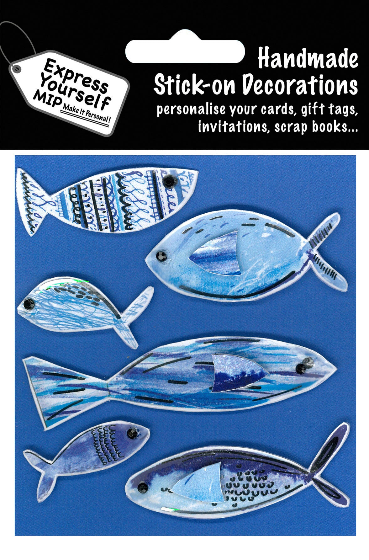 Blue Foil Finished Fish DIY Greeting Card Toppers