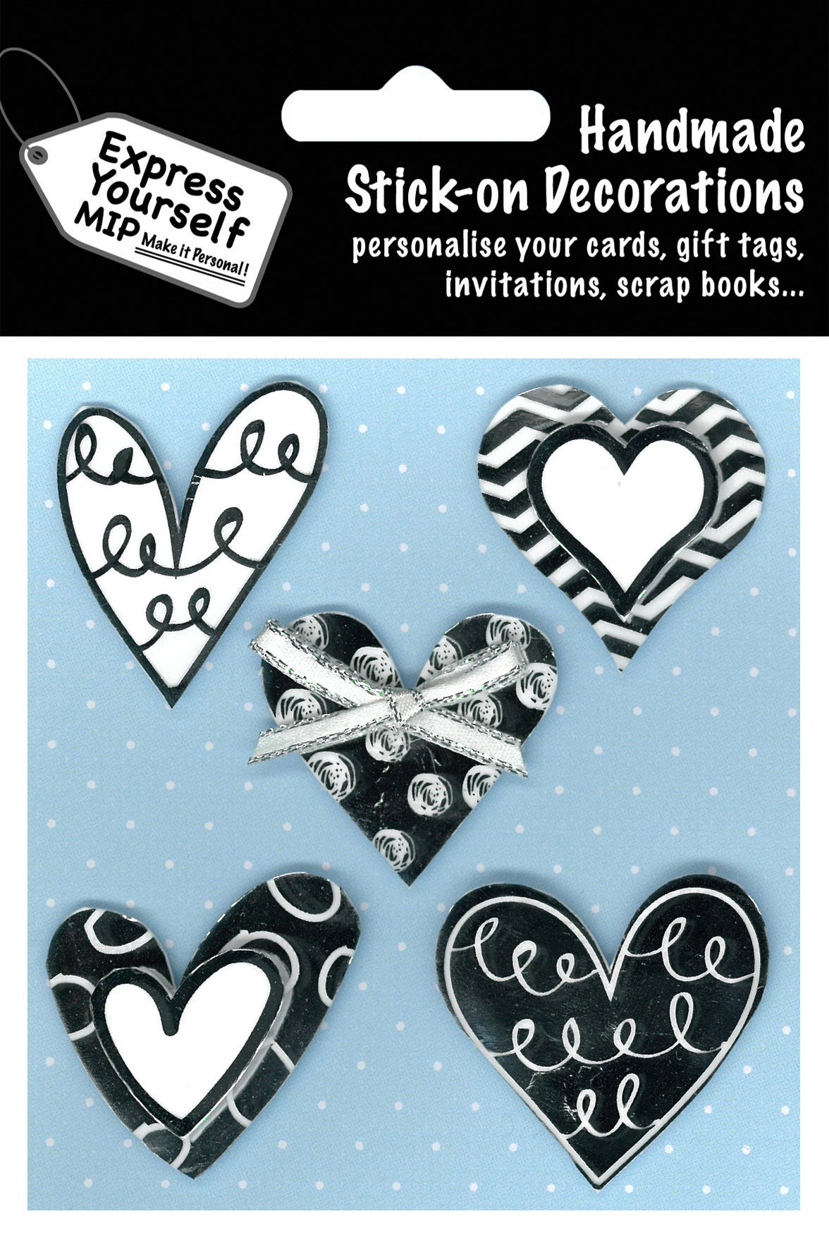 Silver Foil Hearts DIY Greeting Card Toppers