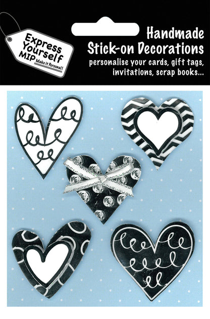 Silver Foil Hearts DIY Greeting Card Toppers