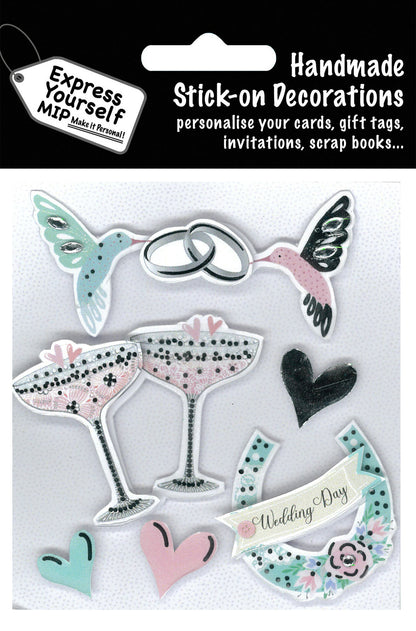 Wedding Rings & Hummingbirds DIY Greeting Card Toppers