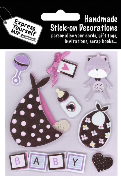 Baby Girl Delivery & Toys DIY Greeting Card Toppers