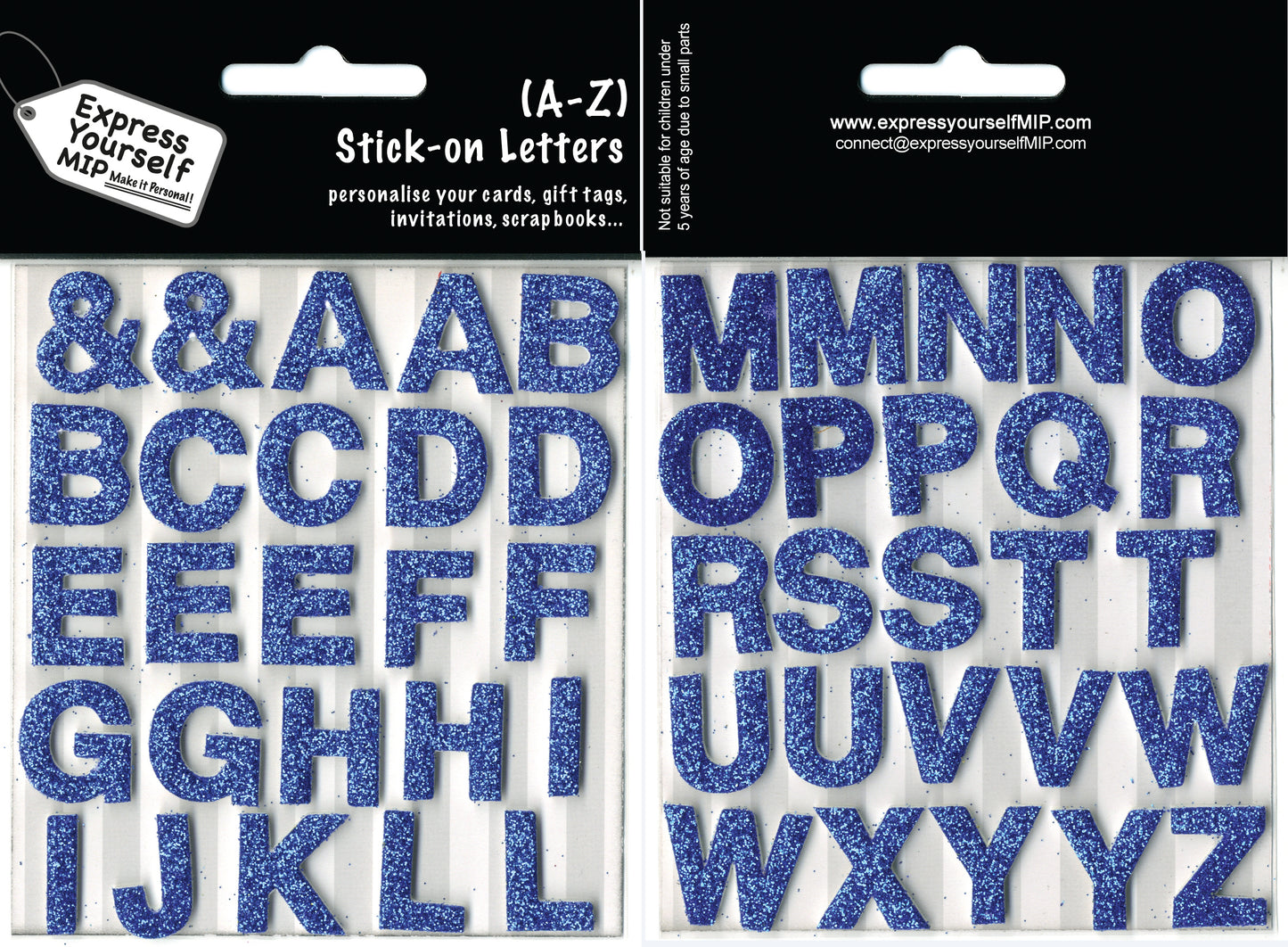A-Z Blue Complete Alphabet Letters DIY Card Toppers