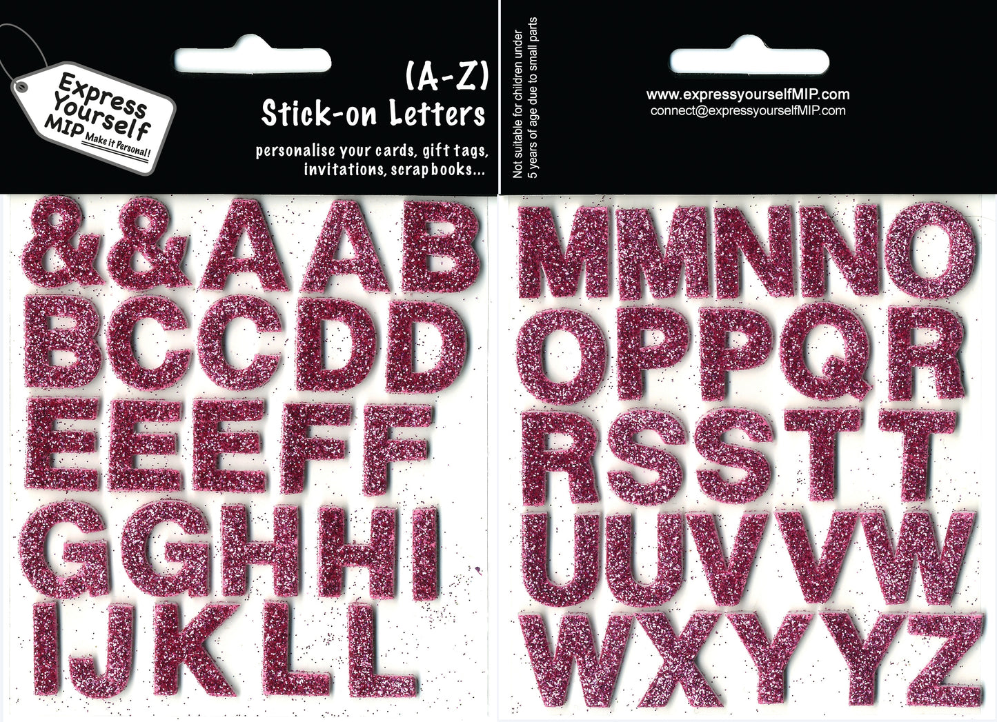 A-Z Pink Complete Alphabet Letters DIY Card Toppers