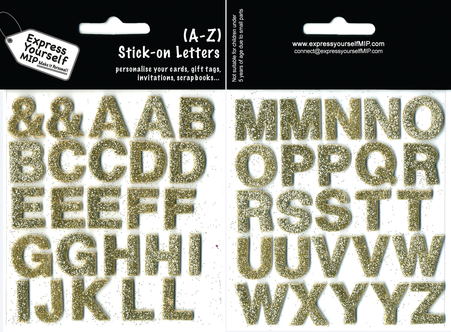 A-Z Gold Complete Alphabet Letters DIY Card Toppers