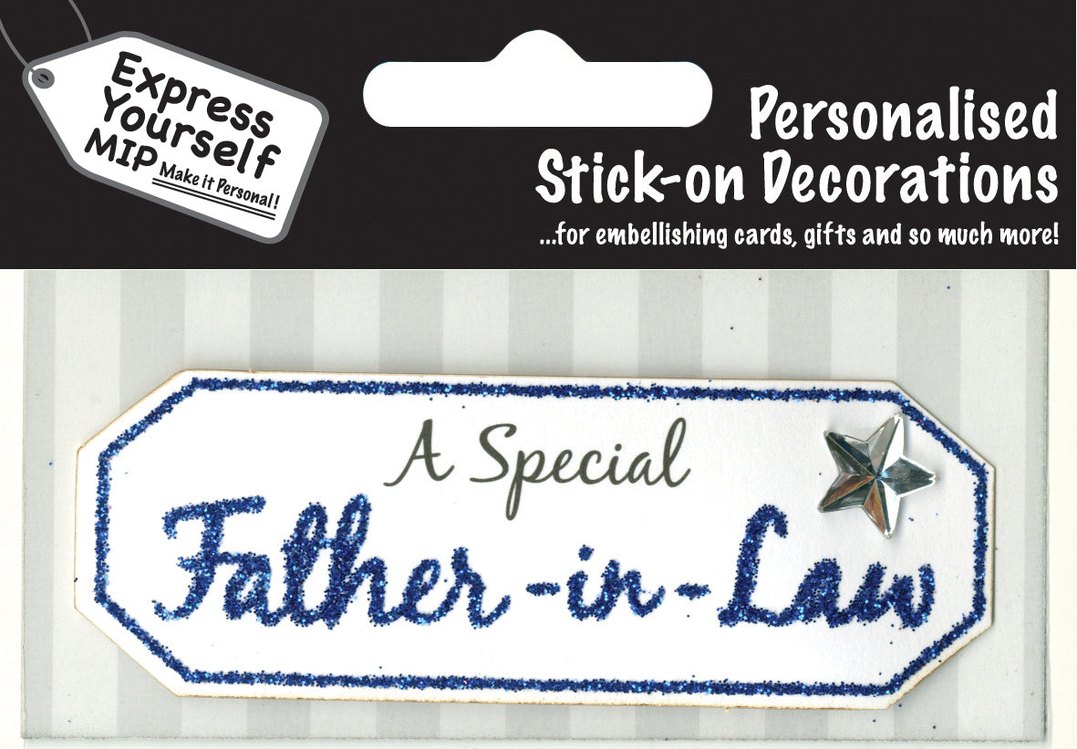 Blue Father-In-Law DIY Greeting Card Toppers