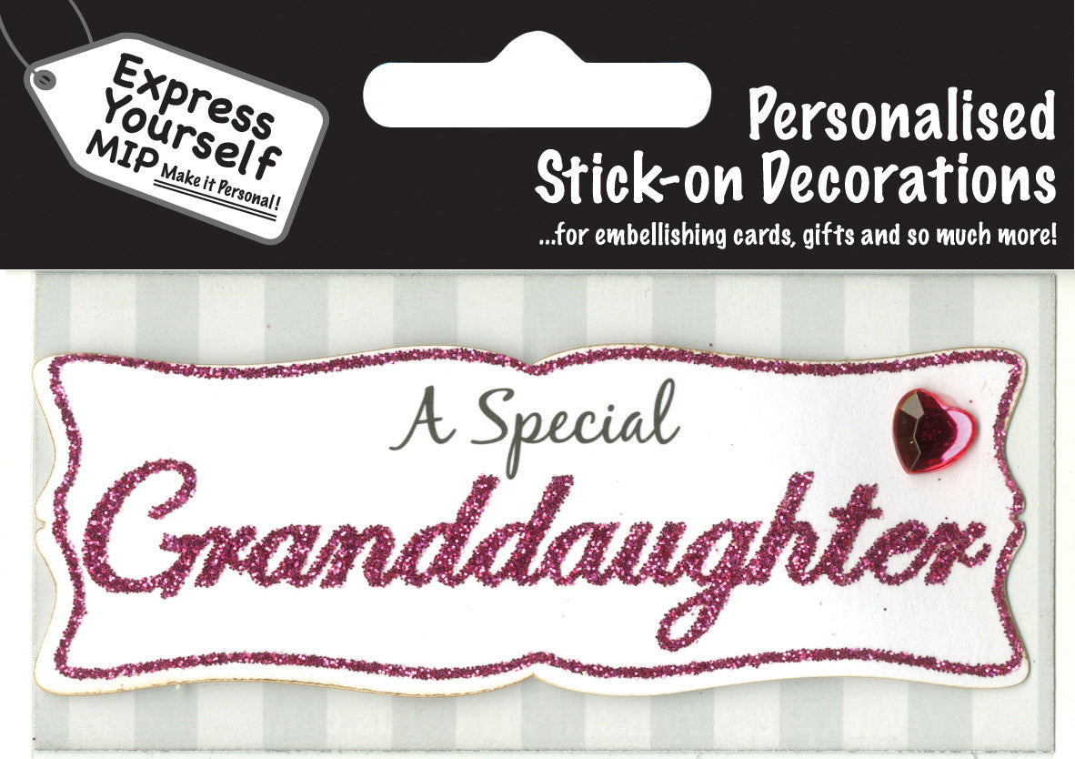 Pink Granddaughter DIY Greeting Card Toppers