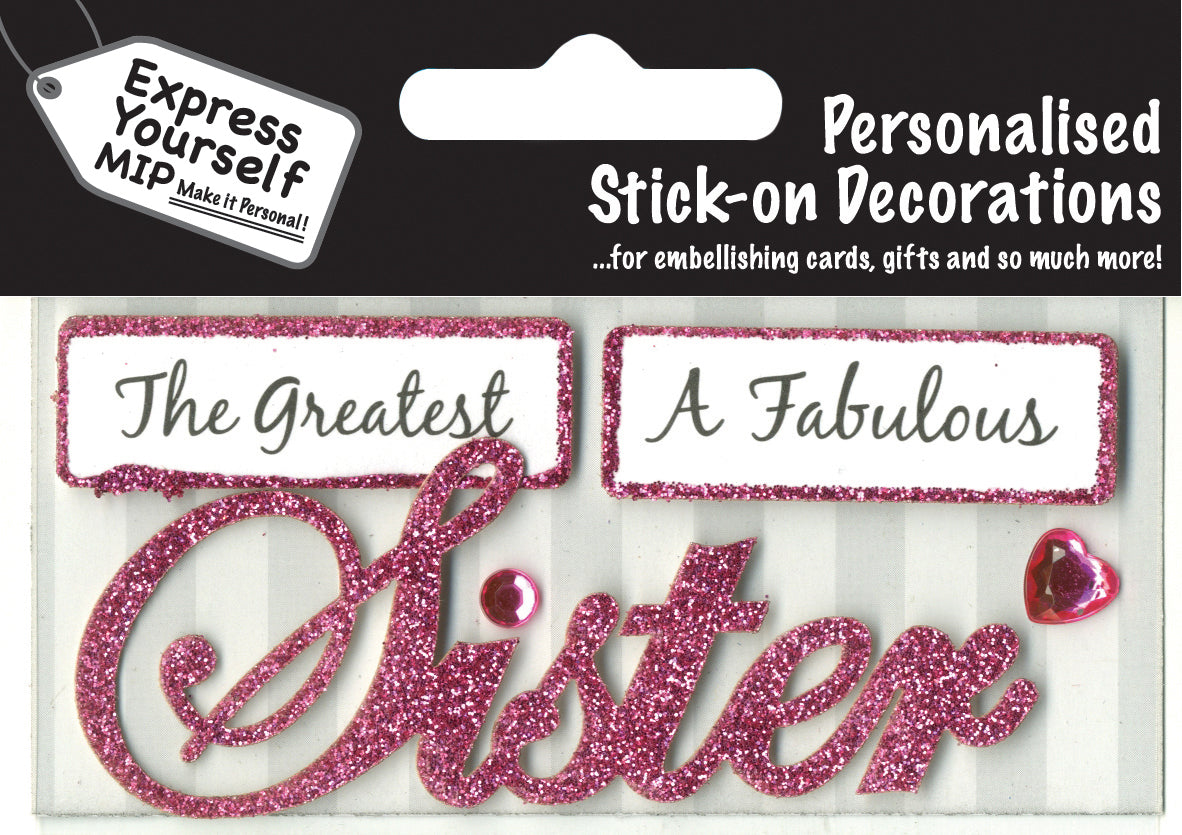 Pink Sister DIY Greeting Card Toppers