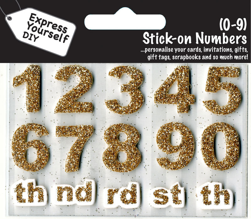 Numbers 0-9 Gold DIY Greeting Card Toppers