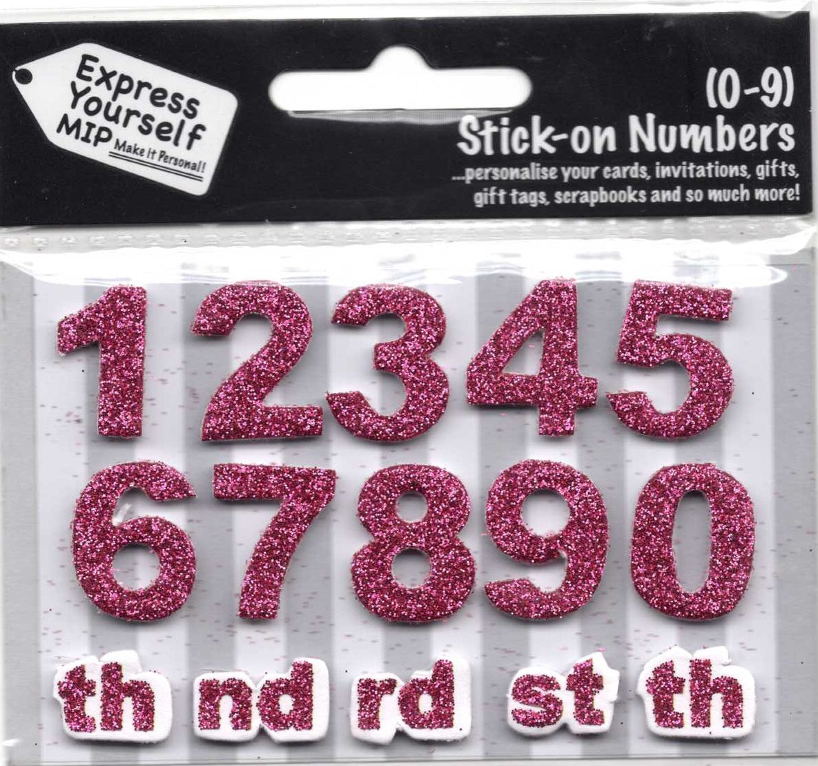 Numbers 0-9 Pink DIY Greeting Card Toppers