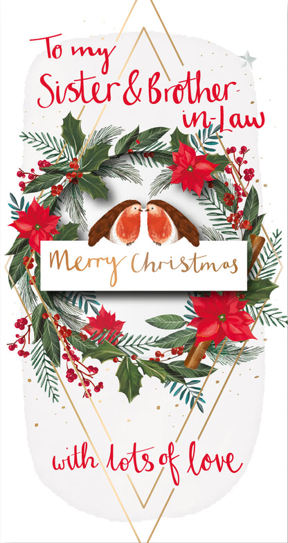 Sister & Brother-In-Law Embellished Christmas Greeting Card