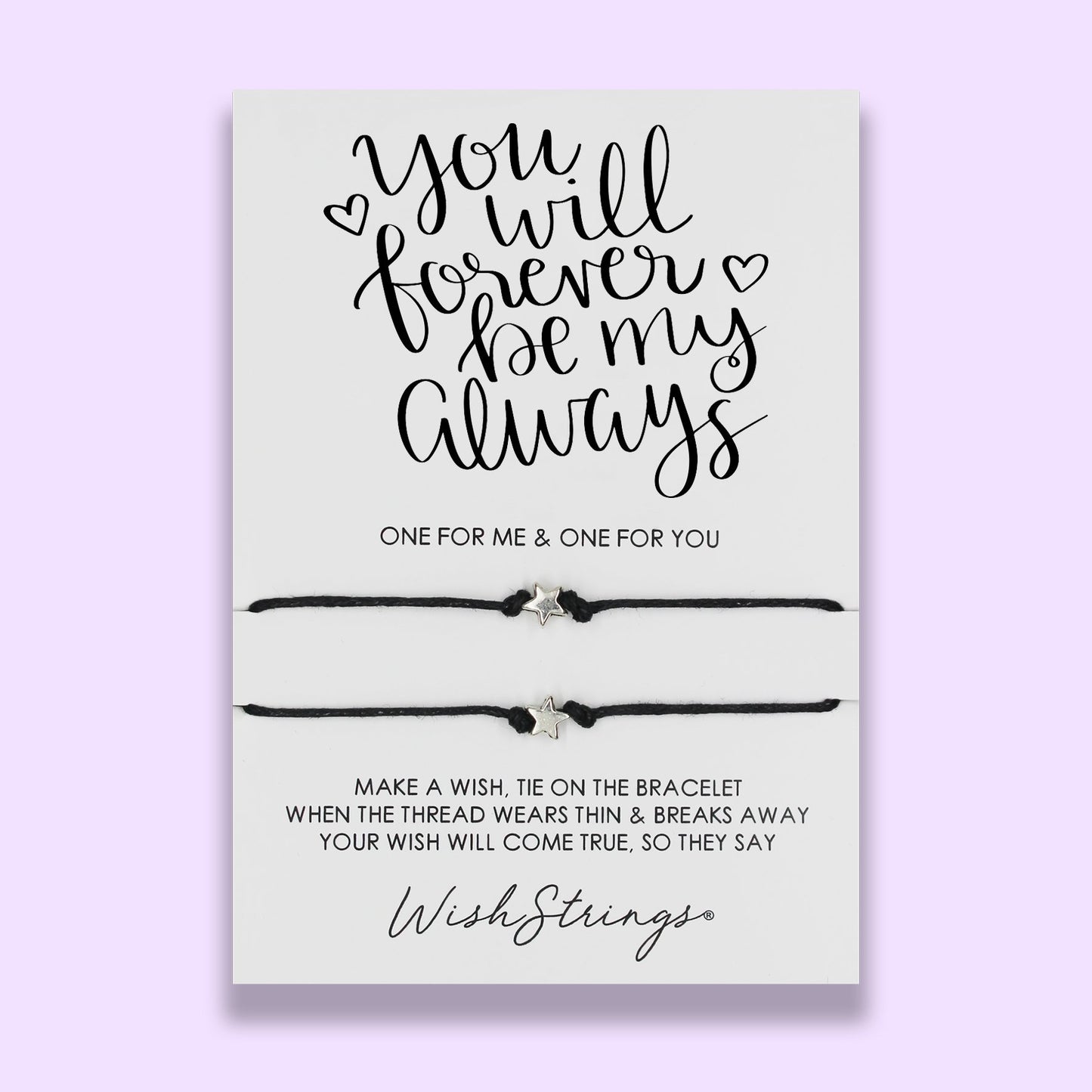 Forever Be My Always Wish String Bracelet Duo With Charms