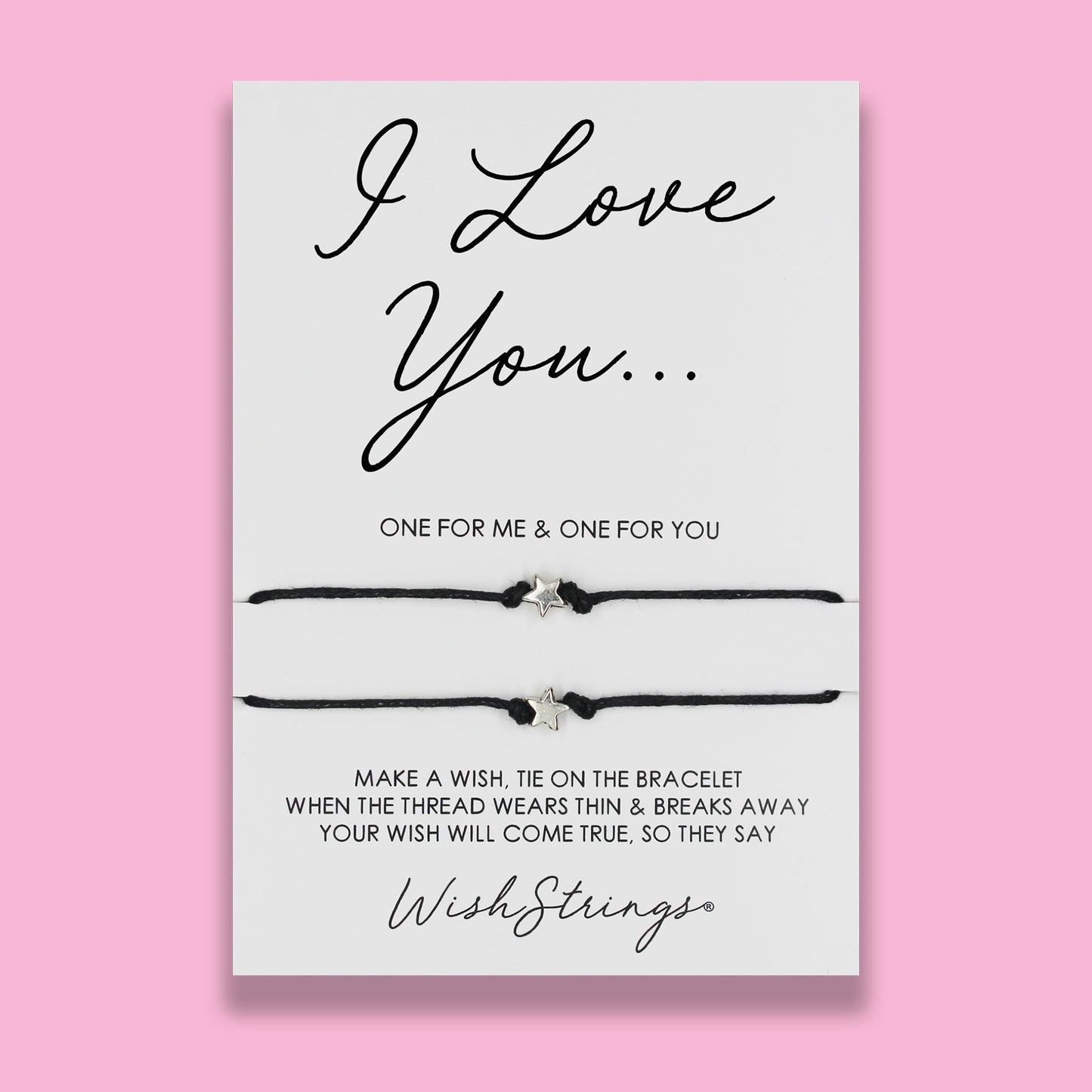 I Love You… Wish String Bracelet Duo With Charms