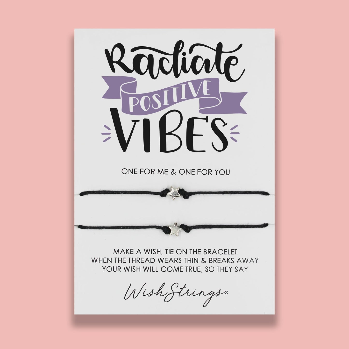 Radiate Positive Vibes Wish String Bracelet Duo With Charms