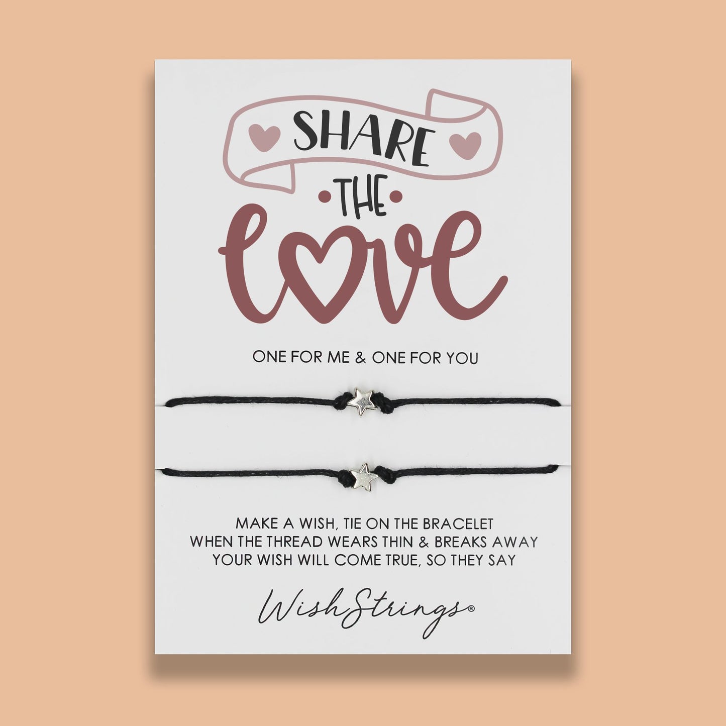 Share The Love Wish String Bracelet Duo With Charms