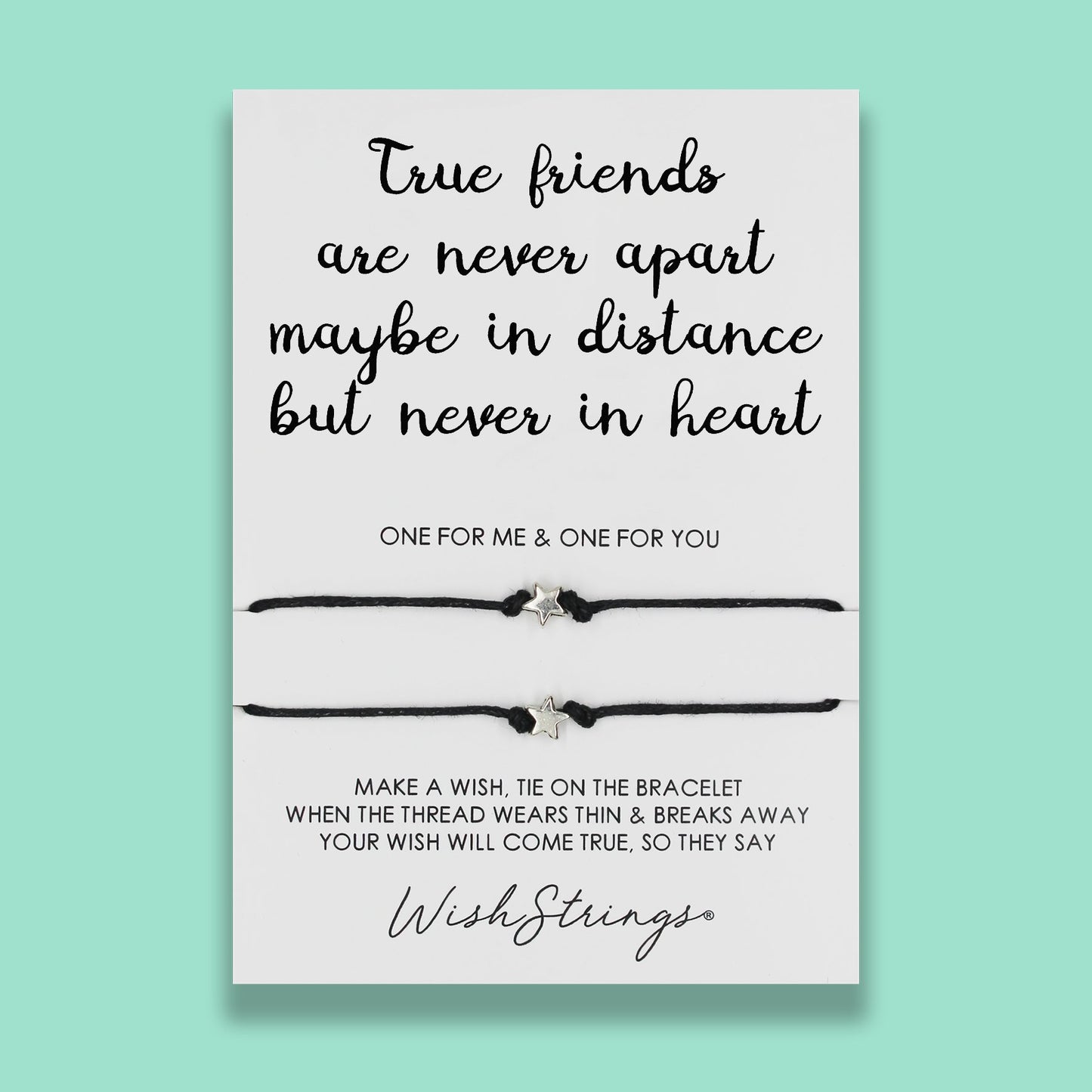 True Friends Never Apart  Wish String Bracelet Duo With Charms