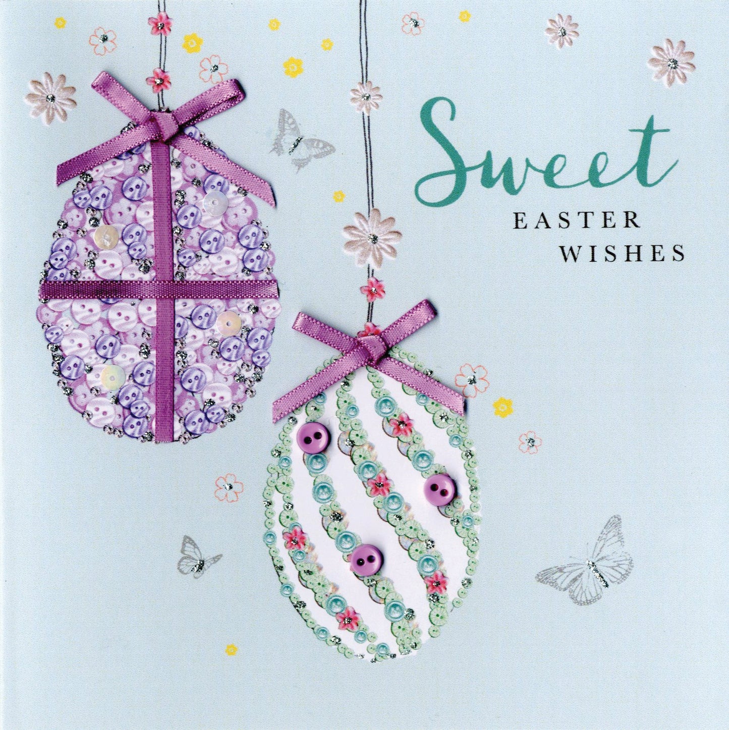 Sweet Easter Wishes Greeting Card Buttoned Up