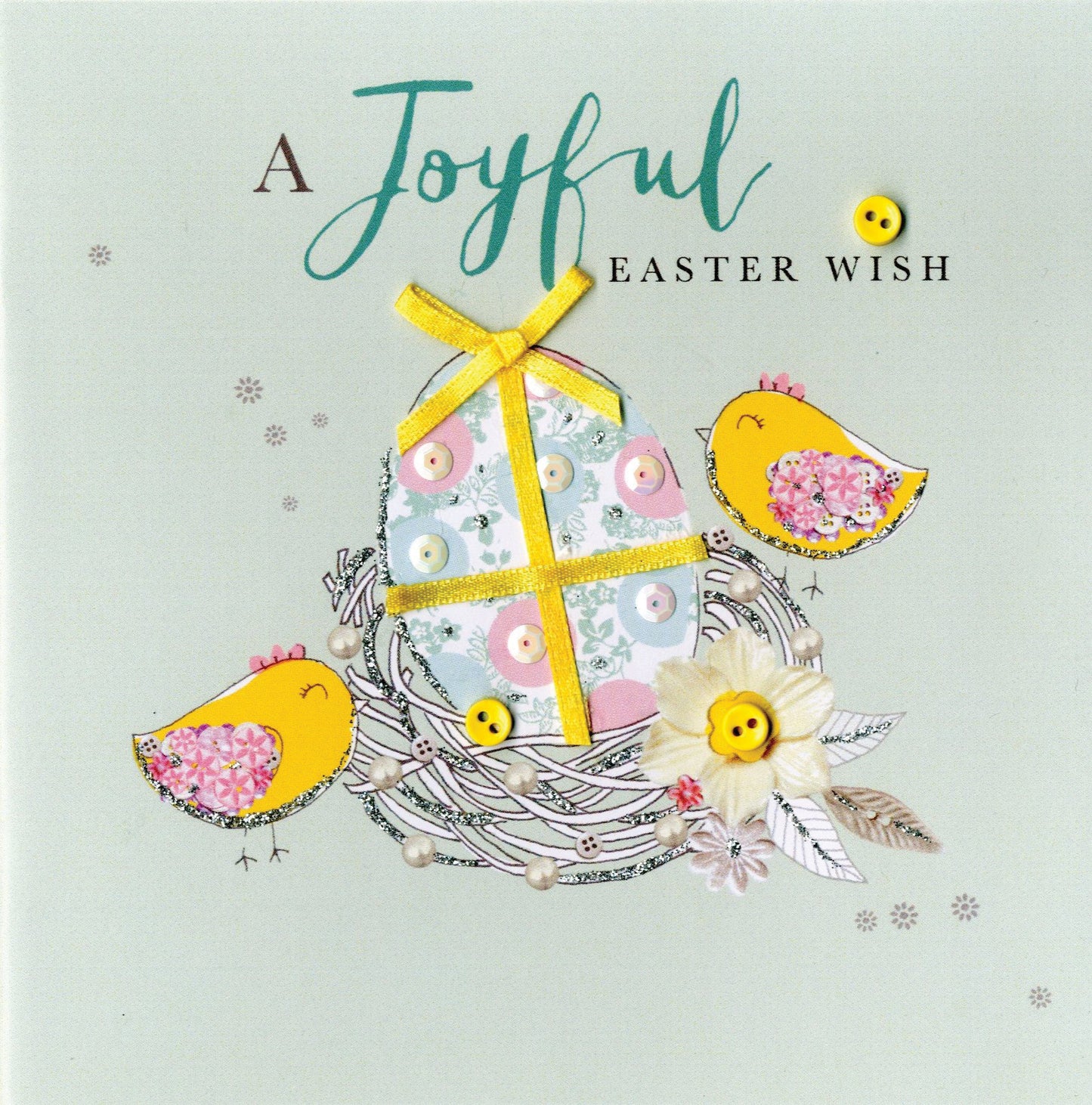 A Joyful Easter Wish Greeting Card Buttoned Up