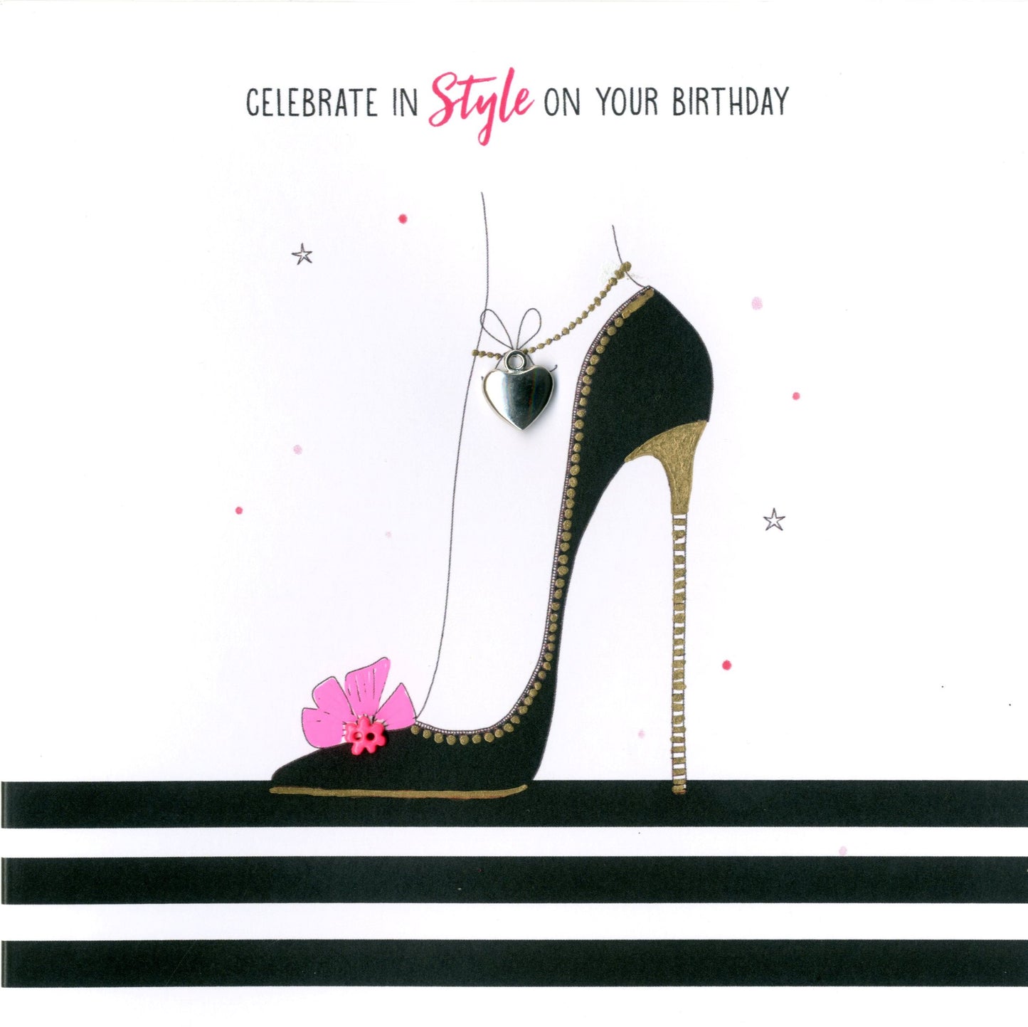 Hand-Finished Stiletto Shoes Birthday Greeting Card